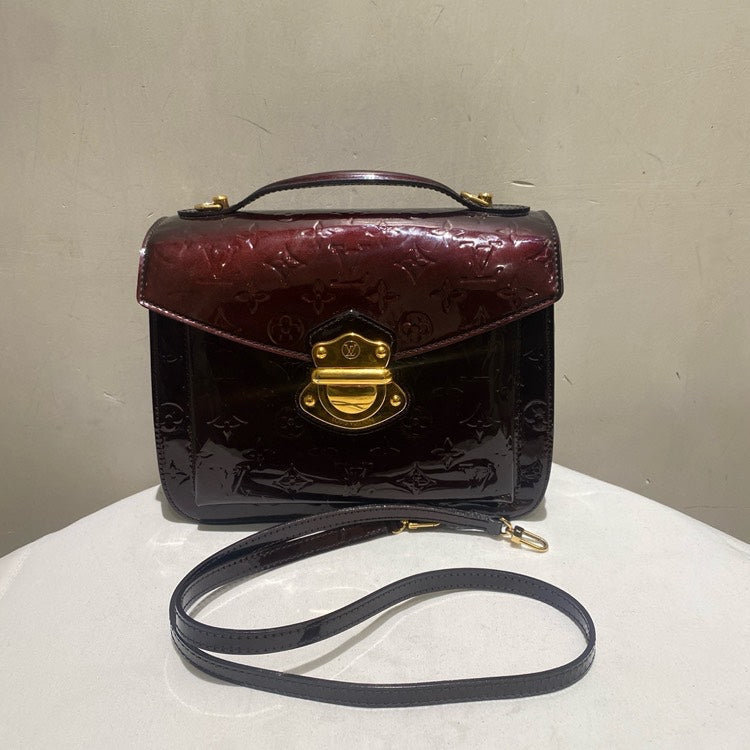 Louis Vuitton Preloved Patent Leather Cherry Top Handle Bag