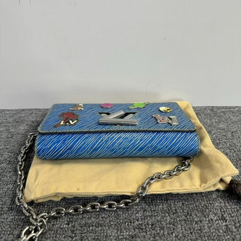 Preloved Louis Vuitton Twist Bag Blue Crossbody