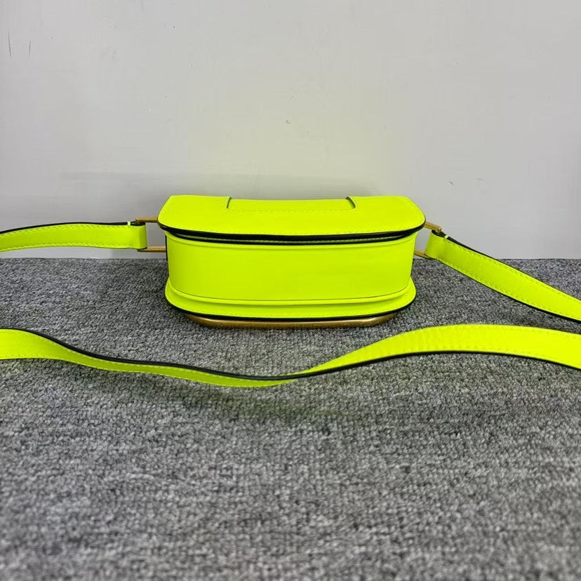 Preloved Valentino Garavani VLOGO Neon Yellow Crossbody Bag