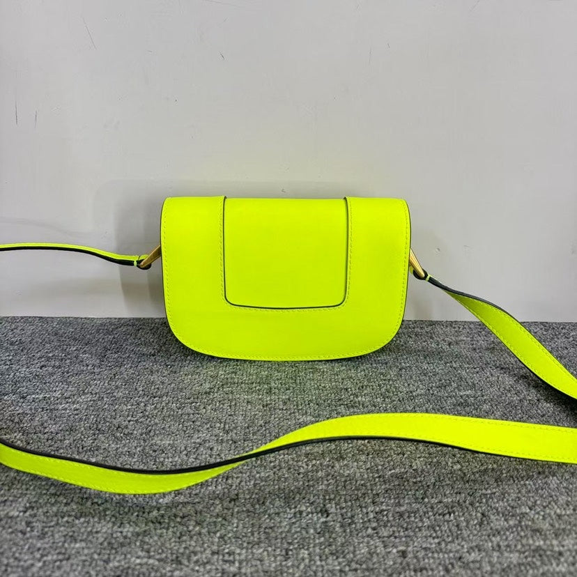 Preloved Valentino Garavani VLOGO Neon Yellow Crossbody Bag