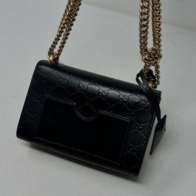 Gucci GG Marmont Leather Chain Black Shoulder Bag AF