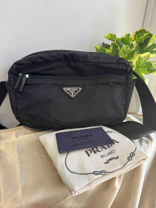 Prada Nylon Crossbody Bag in Black - Elegant and Functional Crossbody for Everyday Use