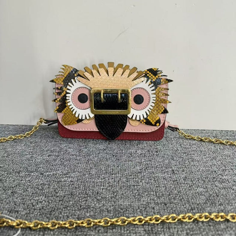 Preloved Burberry Animal Motif Multicolor Chain Crossbody Bag