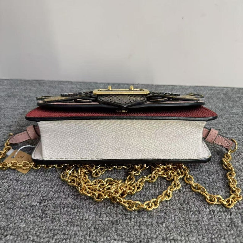 Preloved Burberry Animal Motif Multicolor Chain Crossbody Bag