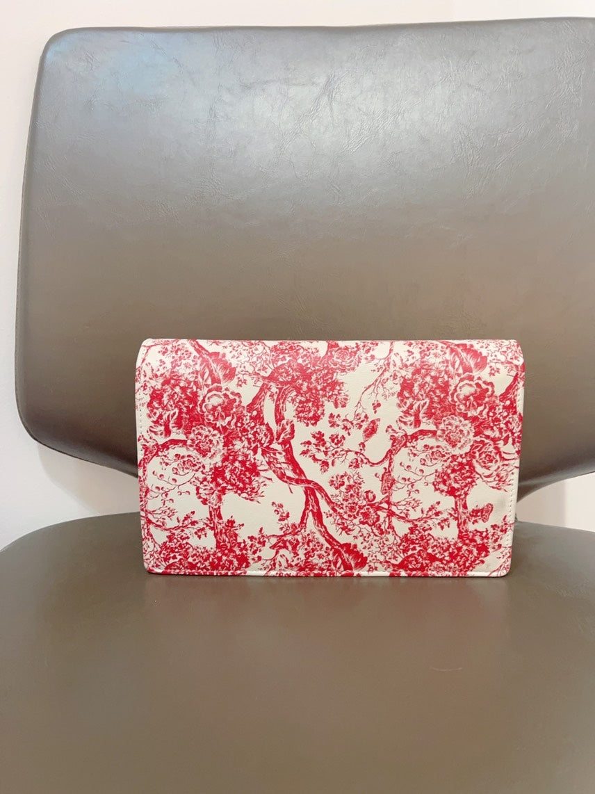 Preloved Dior Diorama WOC Red Toile de Jouy Crossbody Bag with Box