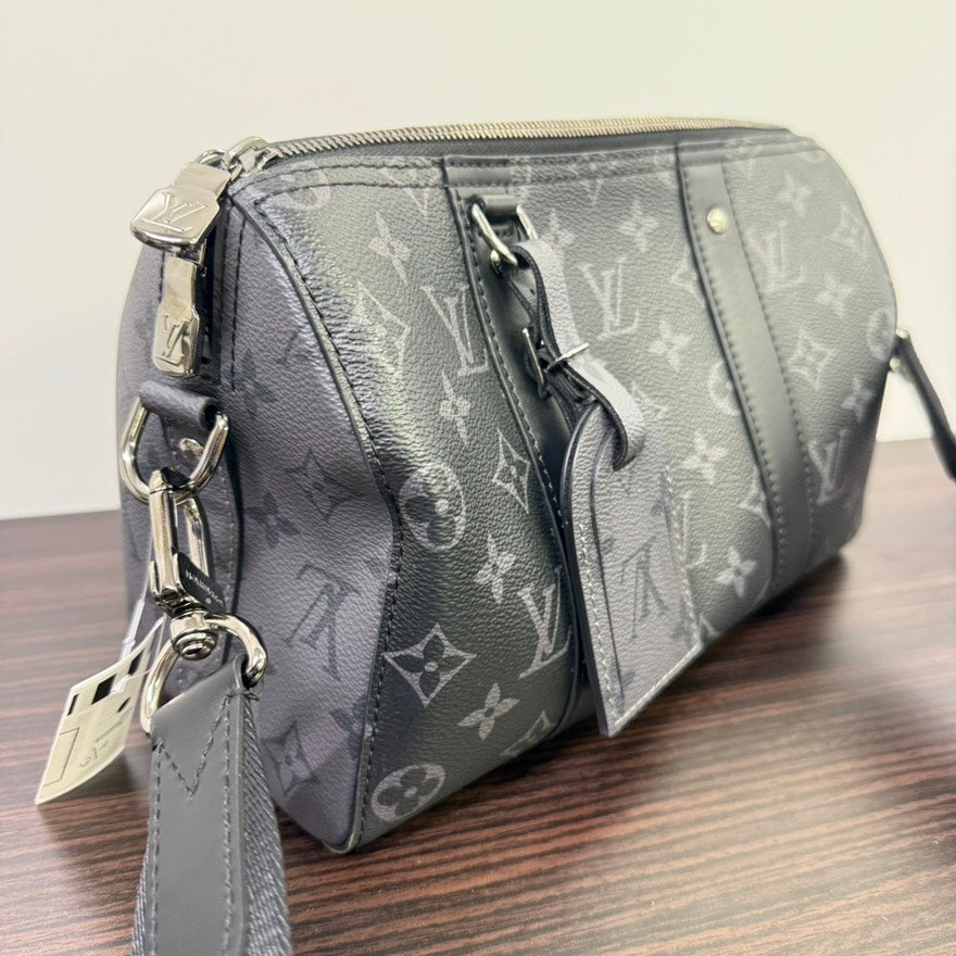 Louis Vuitton Monogram City Keepall Crossbody Bag in Gray - SA Rank✨Preloved LB109516