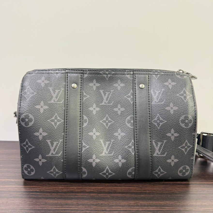 Louis Vuitton Monogram City Keepall Crossbody Bag in Gray - SA Rank✨Preloved LB109516