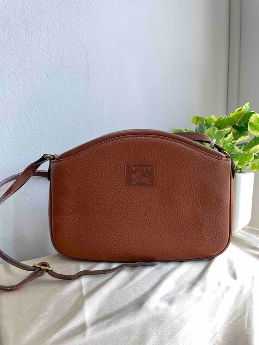 Burberry Vintage Crossbody Bag Brown Leather