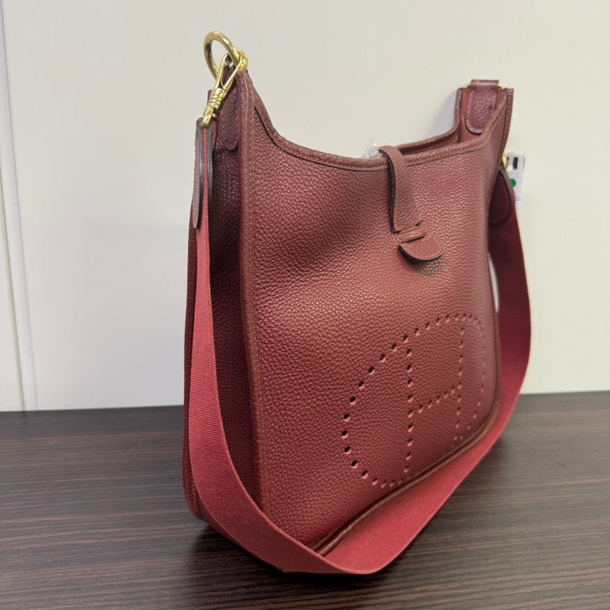 Preloved Hermes Evelyne 1 PM Crossbody Red Bag