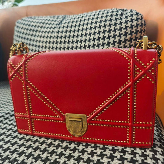 Dior Preloved Diorama Crossbody Bag Red