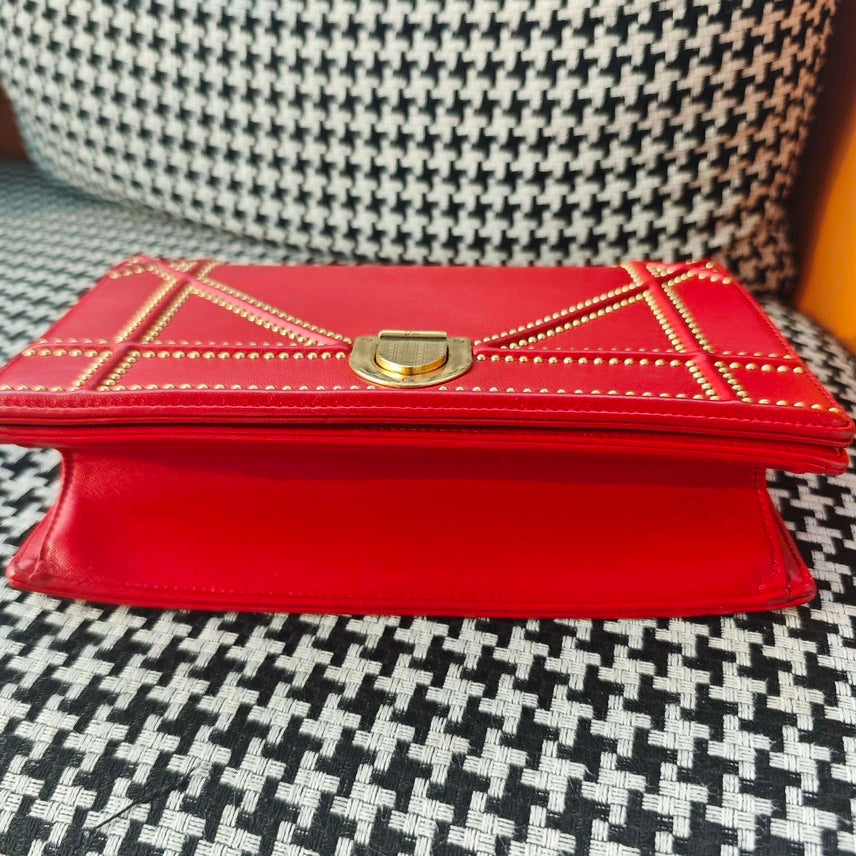 Dior Preloved Diorama Crossbody Bag Red
