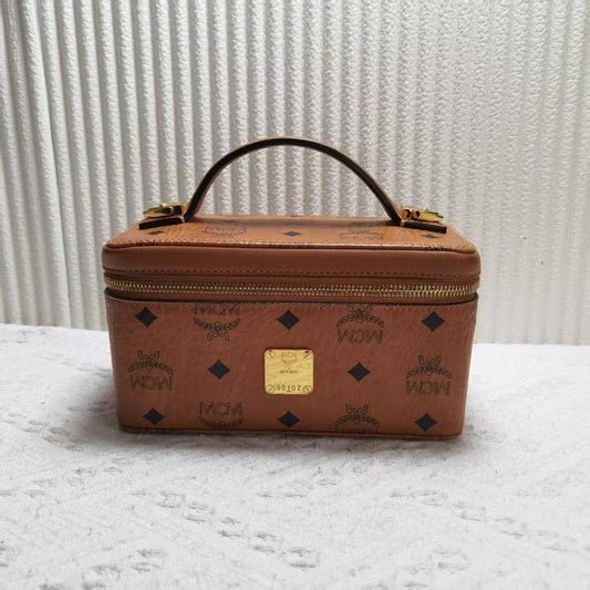 MCM Vintage Visetos Cognac Crossbody Bag