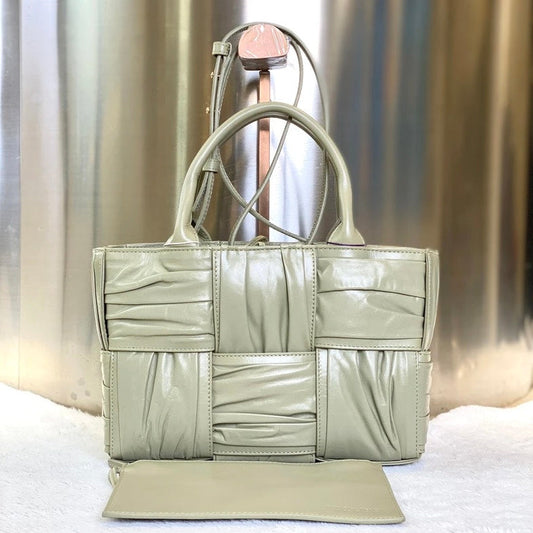 Preloved BV Crossbody Bag 7074 in Olive Leather