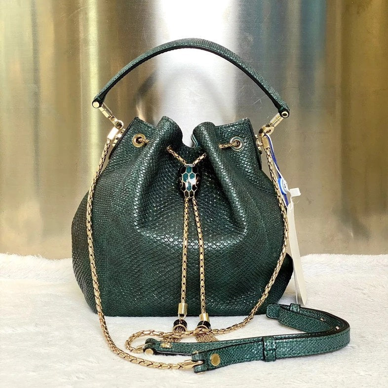 Preloved Bvlgari Serpenti Forest Green Crossbody Bag