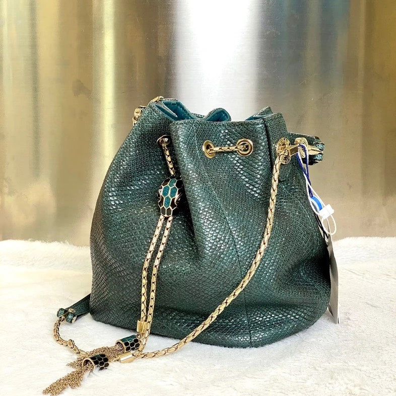 Preloved Bvlgari Serpenti Forest Green Crossbody Bag