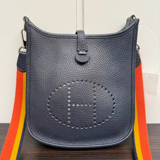 Preloved Hermes Evelyne TPM Crossbody Navy Leather Bag 2018 NG9528