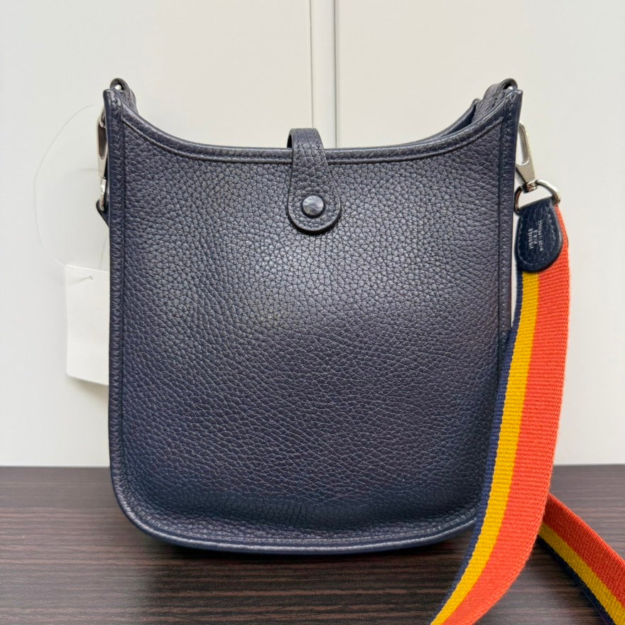 Preloved Hermes Evelyne TPM Crossbody Navy Leather Bag 2018 NG9528