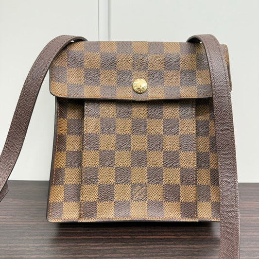 Preloved Louis Vuitton Damier Ebene Crossbody Bag LB110119 - Brown Designer Handbag