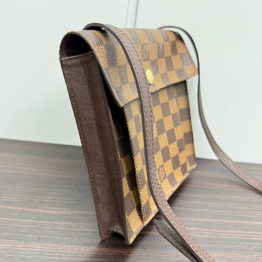 Preloved Louis Vuitton Damier Ebene Crossbody Bag LB110119 - Brown Designer Handbag