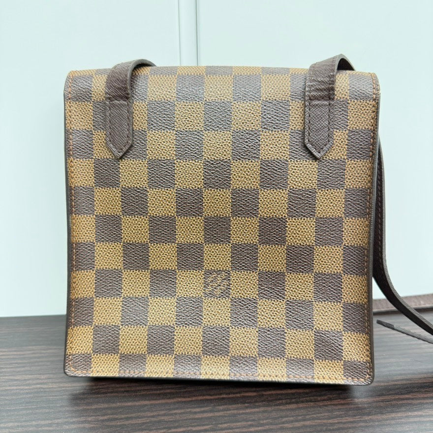 Preloved Louis Vuitton Damier Ebene Crossbody Bag LB110119 - Brown Designer Handbag