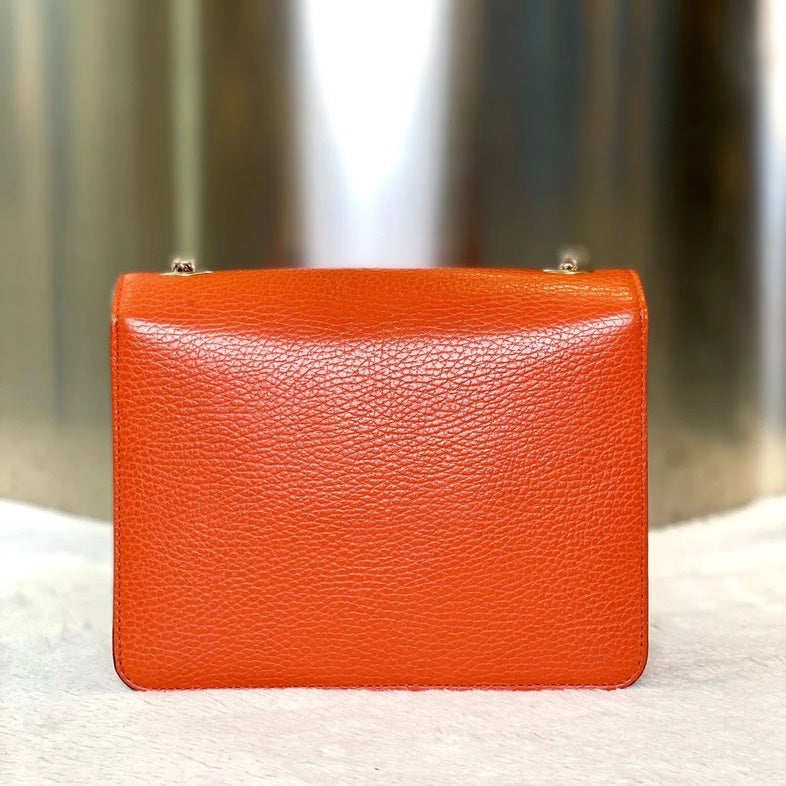 Preloved Gucci Chain Bag 2881 in Orange Leather - Crossbody