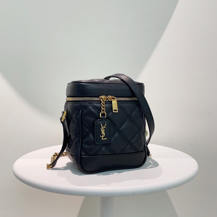 Preloved YSL Saint Laurent Vanity Bag Black Leather Crossbody