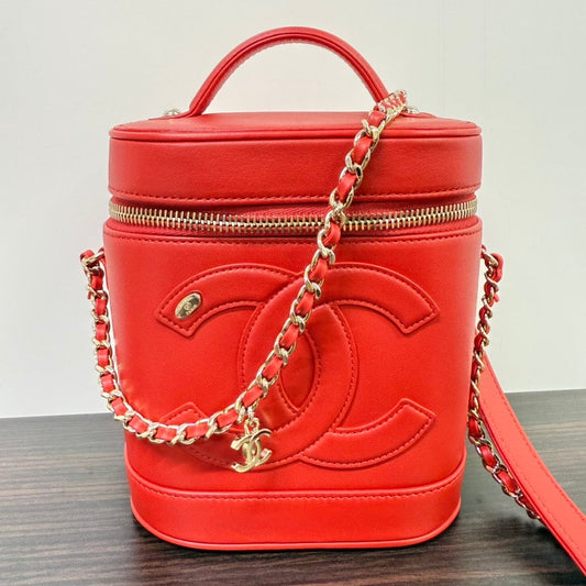 Chanel Lambskin Vanity 2way Bag Series 27 Red Crossbody Bag