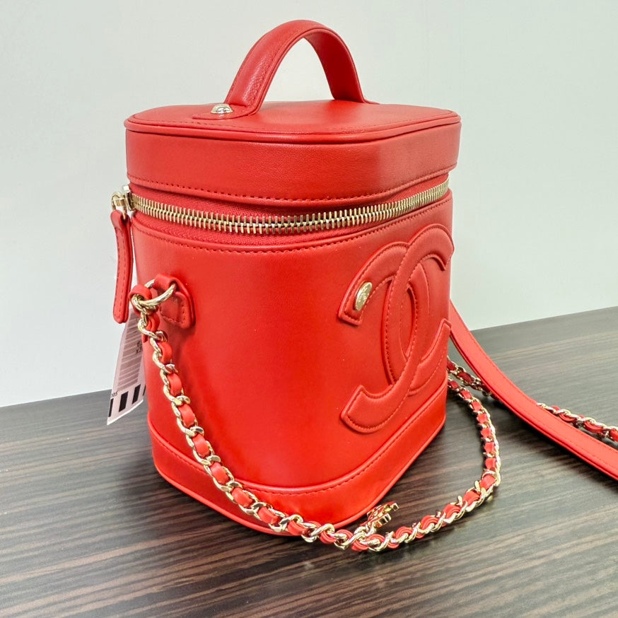Chanel Lambskin Vanity 2way Bag Series 27 Red Crossbody Bag
