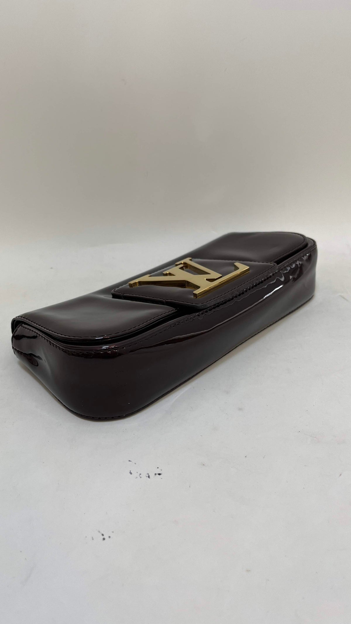 Preloved Louis Vuitton LV Clutch Bag Burgundy Leather