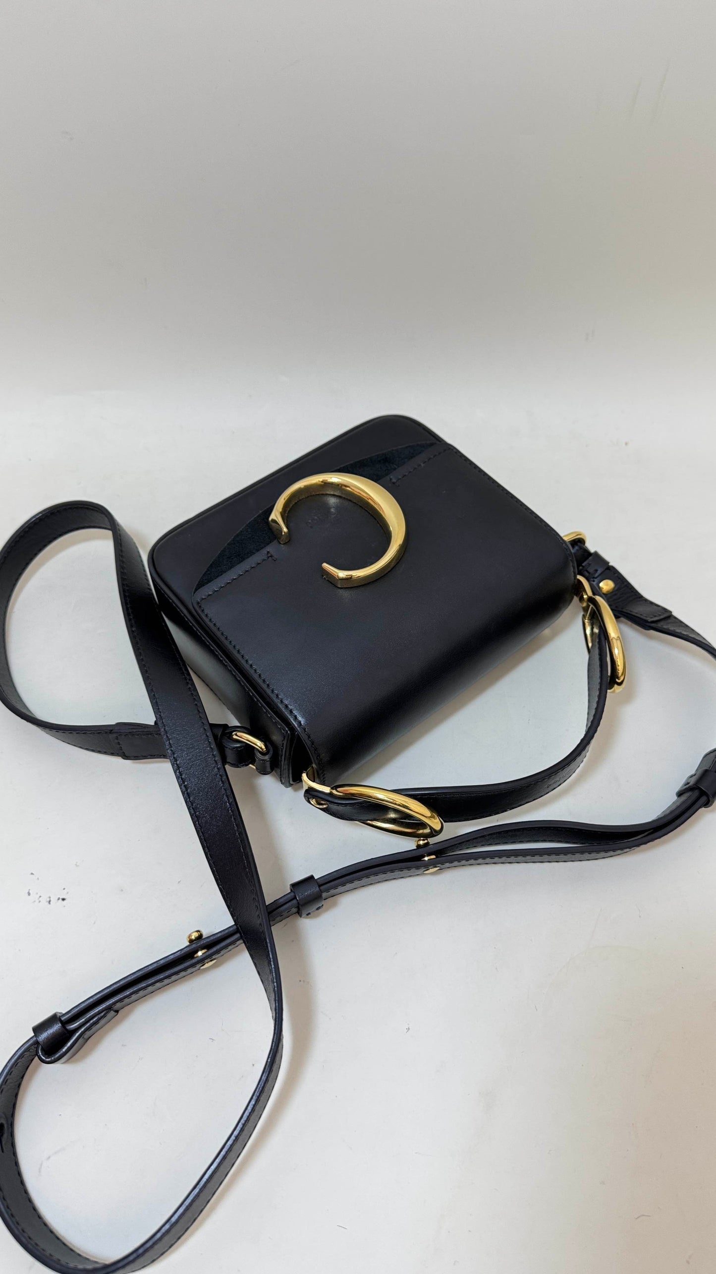Preloved Chloe C Shoulder Bag Black Leather Crossbody