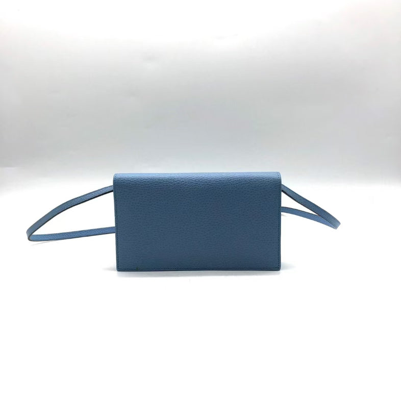 Preloved Gucci GG Marmont Light Blue Leather Crossbody Bag tdt0852