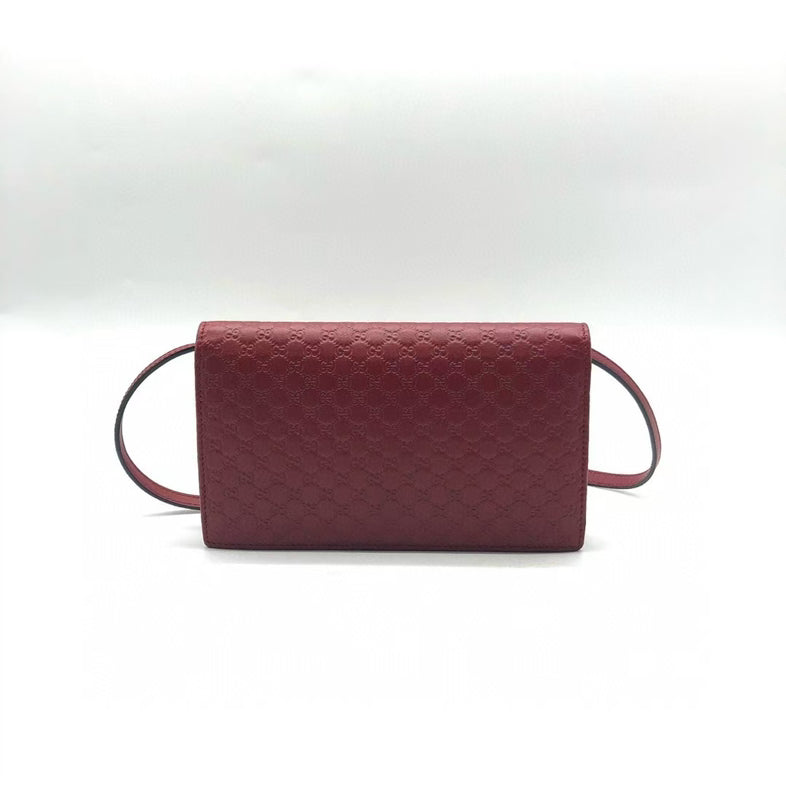 Preloved Gucci GG Marmont Crossbody Bag Red Leather ly1358