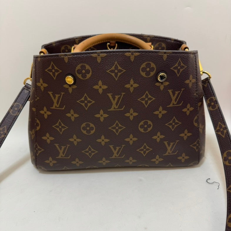 Preloved Louis Vuitton Montaigne Monogram Brown Satchel Bag - Medium