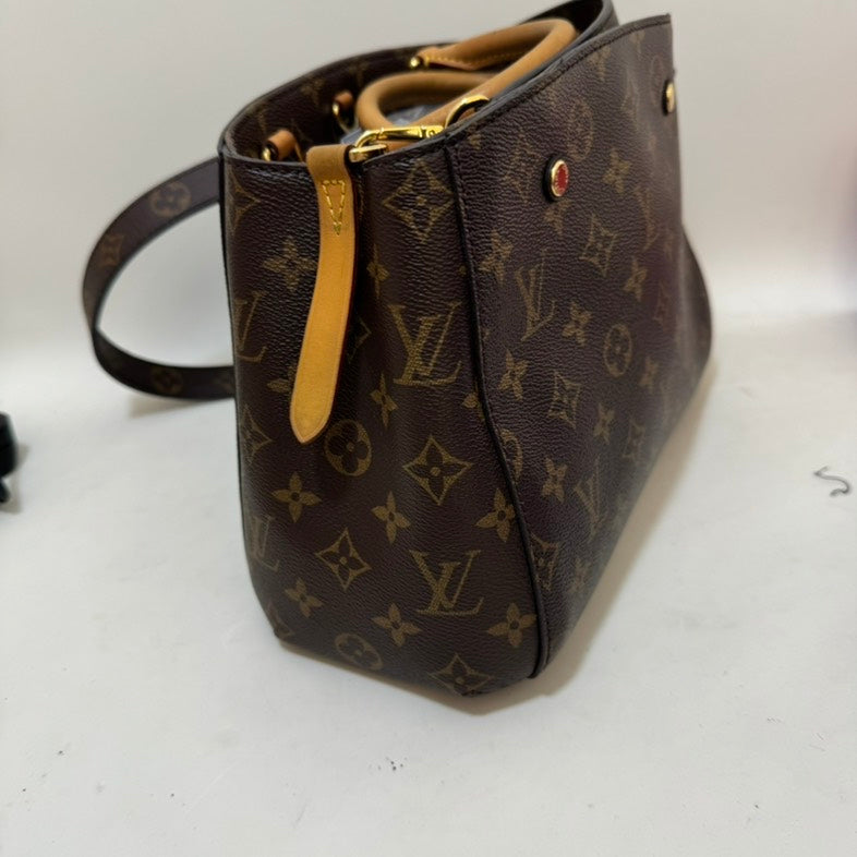 Preloved Louis Vuitton Montaigne Monogram Brown Satchel Bag - Medium