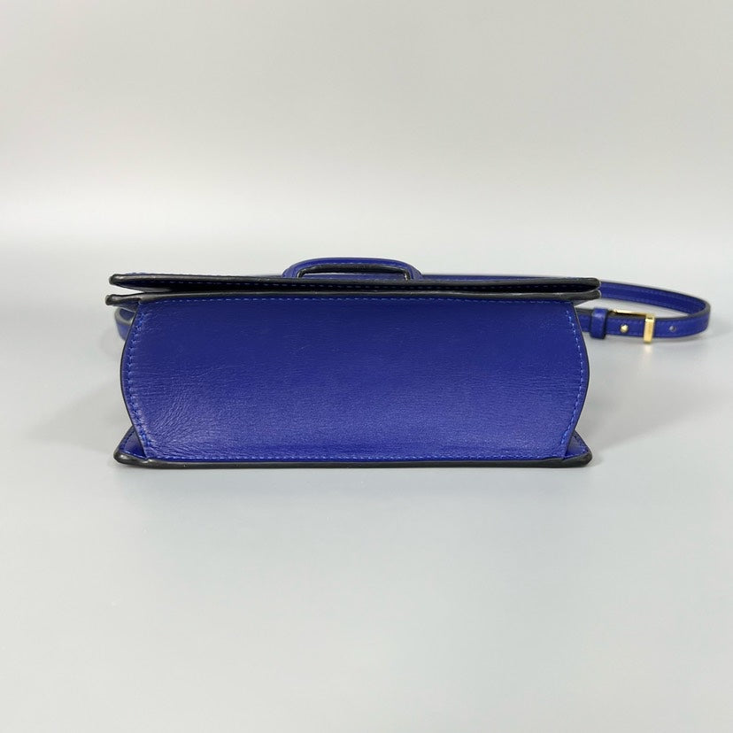 Preloved Loewe Barcelona Small Bag Blue Leather Crossbody
