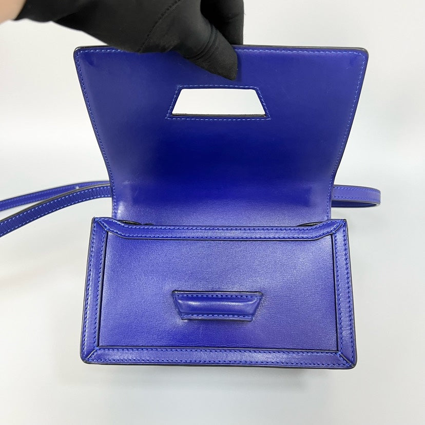Preloved Loewe Barcelona Small Bag Blue Leather Crossbody