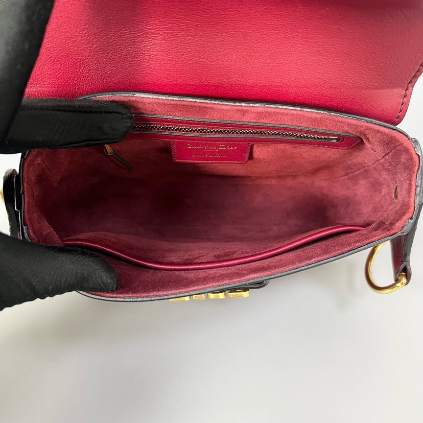 Christian Dior Saddle Bag Red Leather Preloved Crossbody Bag XJ10766
