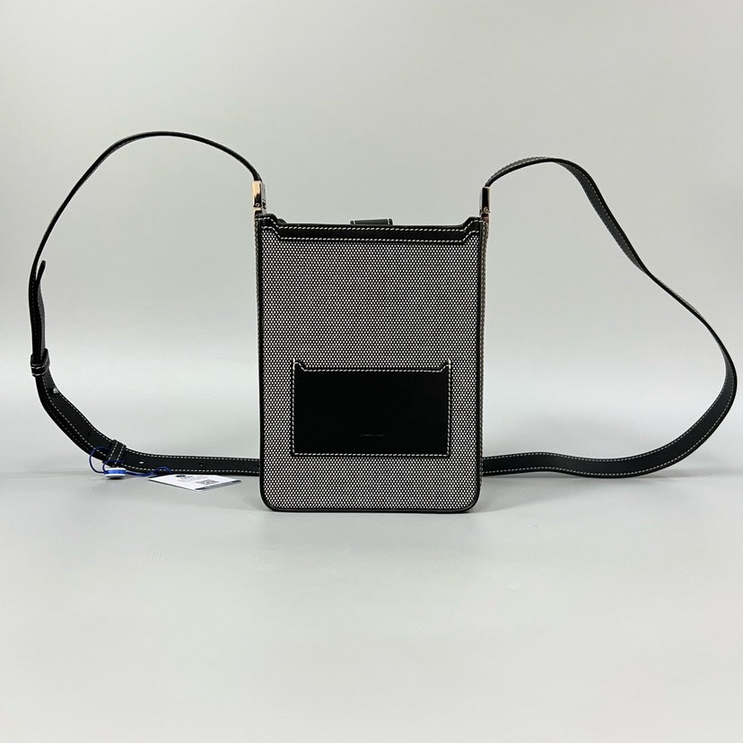 Preloved BURBERRY Phone Bag Black Crossbody Mini XJ10835