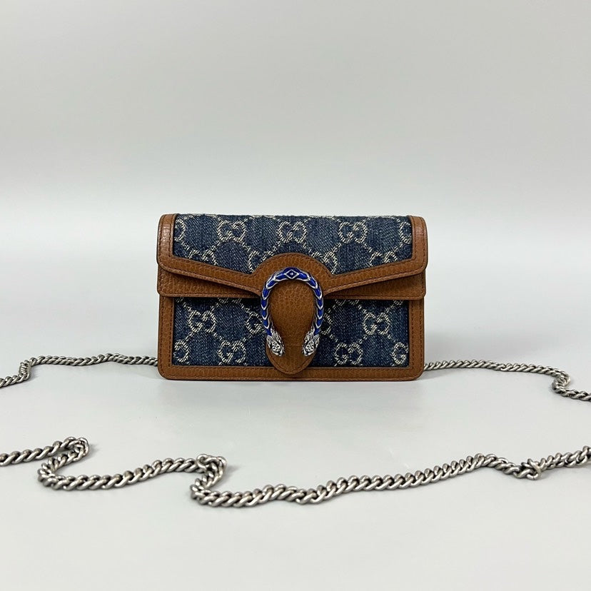 Preloved Gucci Dionysus Mini 16.5*10cm Navy Blue Monogram Canvas Crossbody Bag XJ10856
