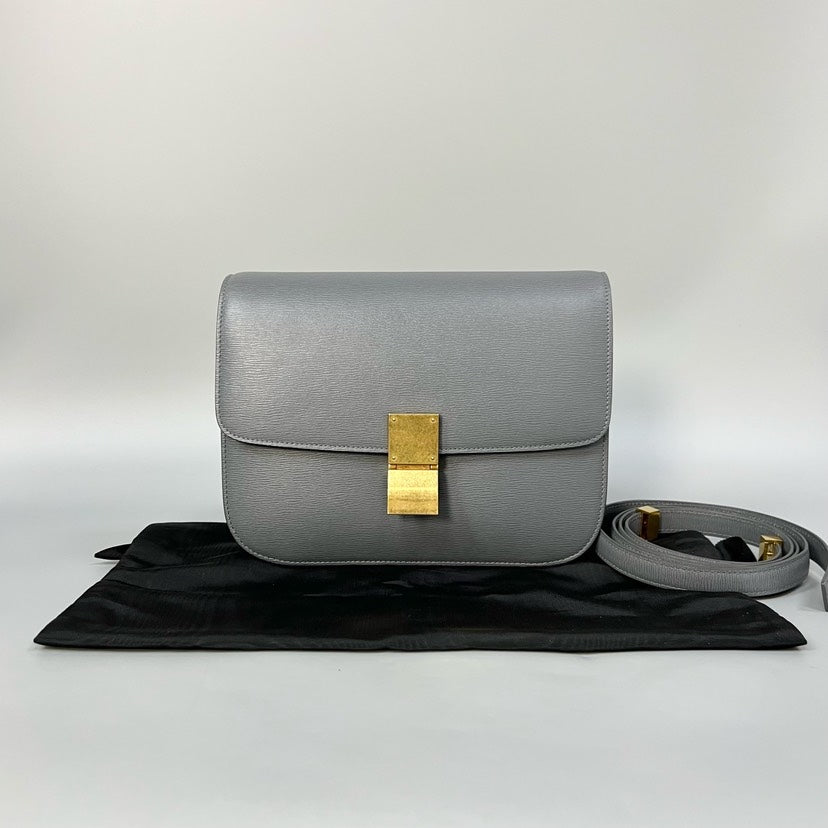 Celine Box Grey Leather Crossbody Bag XJ10950