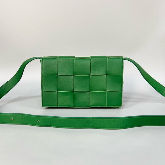 Preloved Bottega Veneta BV Cassette Green Leather Crossbody Bag XJ10936