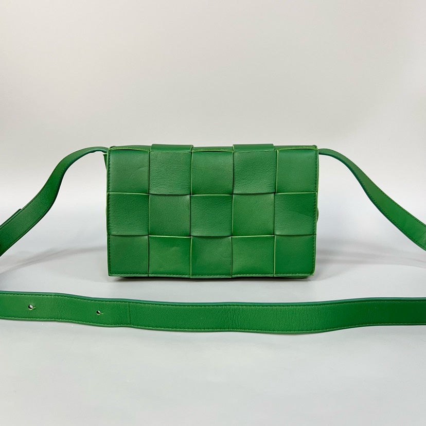 Preloved Bottega Veneta BV Cassette Green Leather Crossbody Bag XJ10936