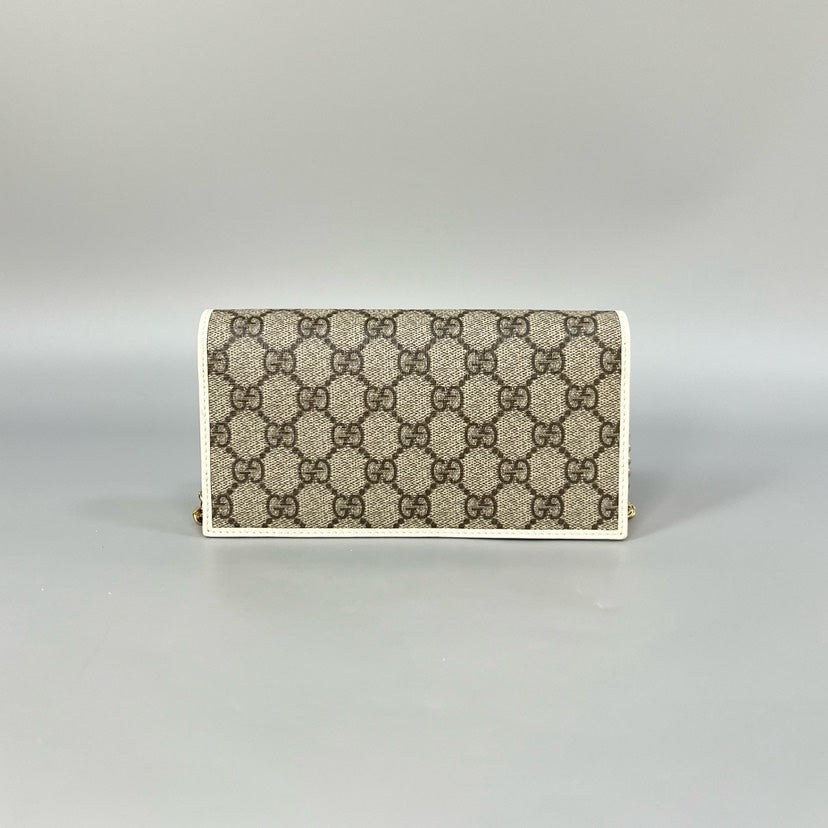 Preloved Gucci 1955 Wallet on Chain Beige Monogram Canvas Crossbody Bag XJ10961