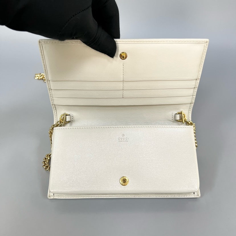 Preloved Gucci 1955 Wallet on Chain Beige Monogram Canvas Crossbody Bag XJ10961