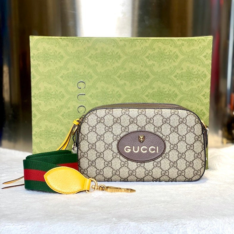 Preloved Gucci GG Supreme Ophidia Beige Canvas Crossbody Bag