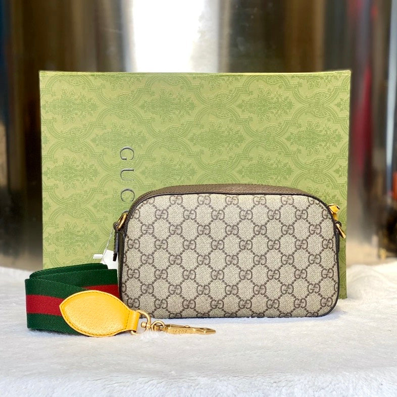 Preloved Gucci GG Supreme Ophidia Beige Canvas Crossbody Bag