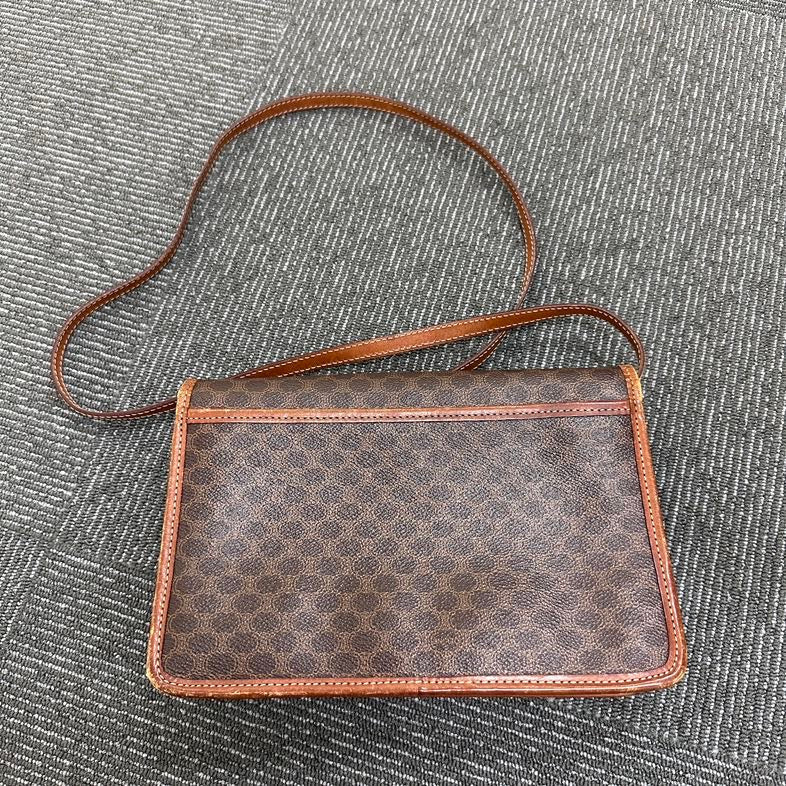 Celine Vintage Macadam Brown Crossbody Bag