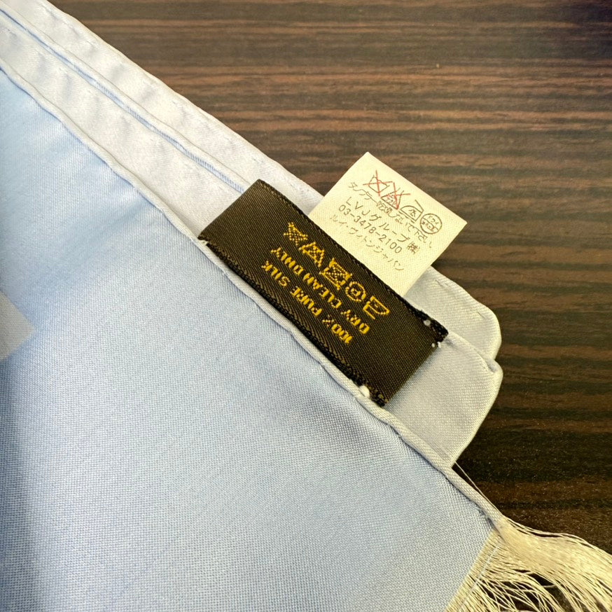Preloved Louis Vuitton Silk Scarf FM6010F Light Blue Scarves