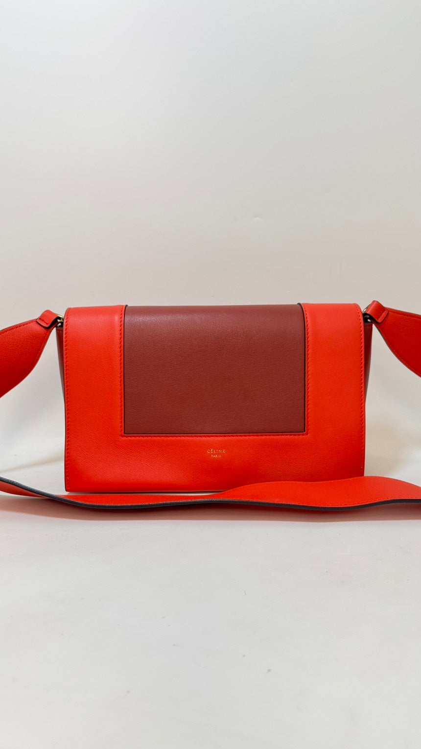 Celine Preloved Frame Red Leather Crossbody Bag
