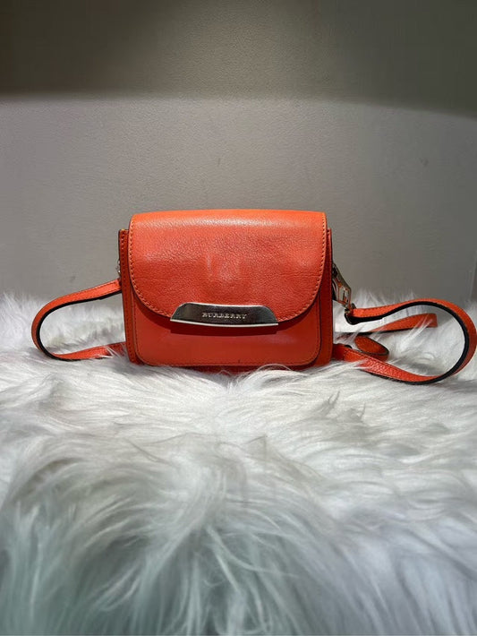 Burberry Crossbody Bag Orange Leather -  and On Sale